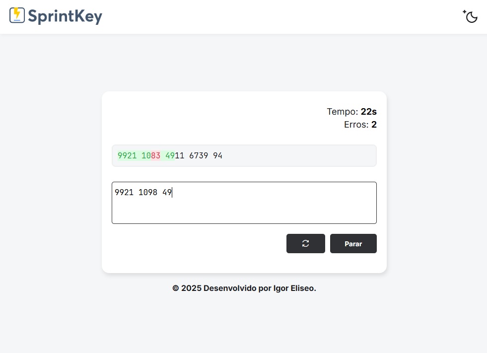 Captura de tela do SprintKey